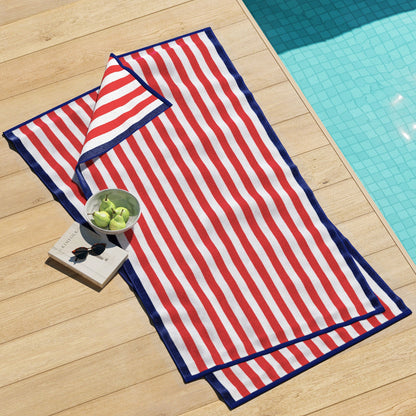 Oversized Striped Border Cabana Beach Towel - Santa Cruz