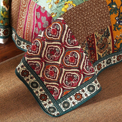 Dark Elegance Bohemian Floral Cotton Patchwork Bedding
