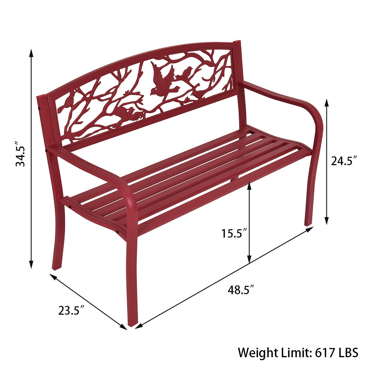 Garden Bench in Red