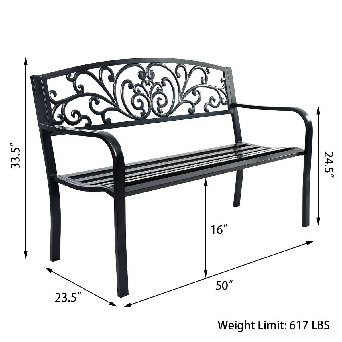 50 Inch Cast Iron Bench