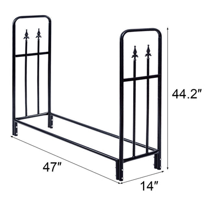 4 Ft Outdoor Heavy Duty Steel Firewood Wood Storage Rack