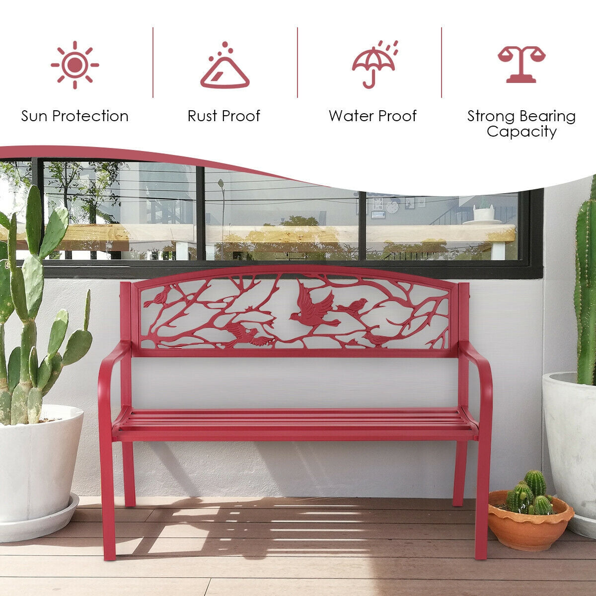 Garden Bench in Red