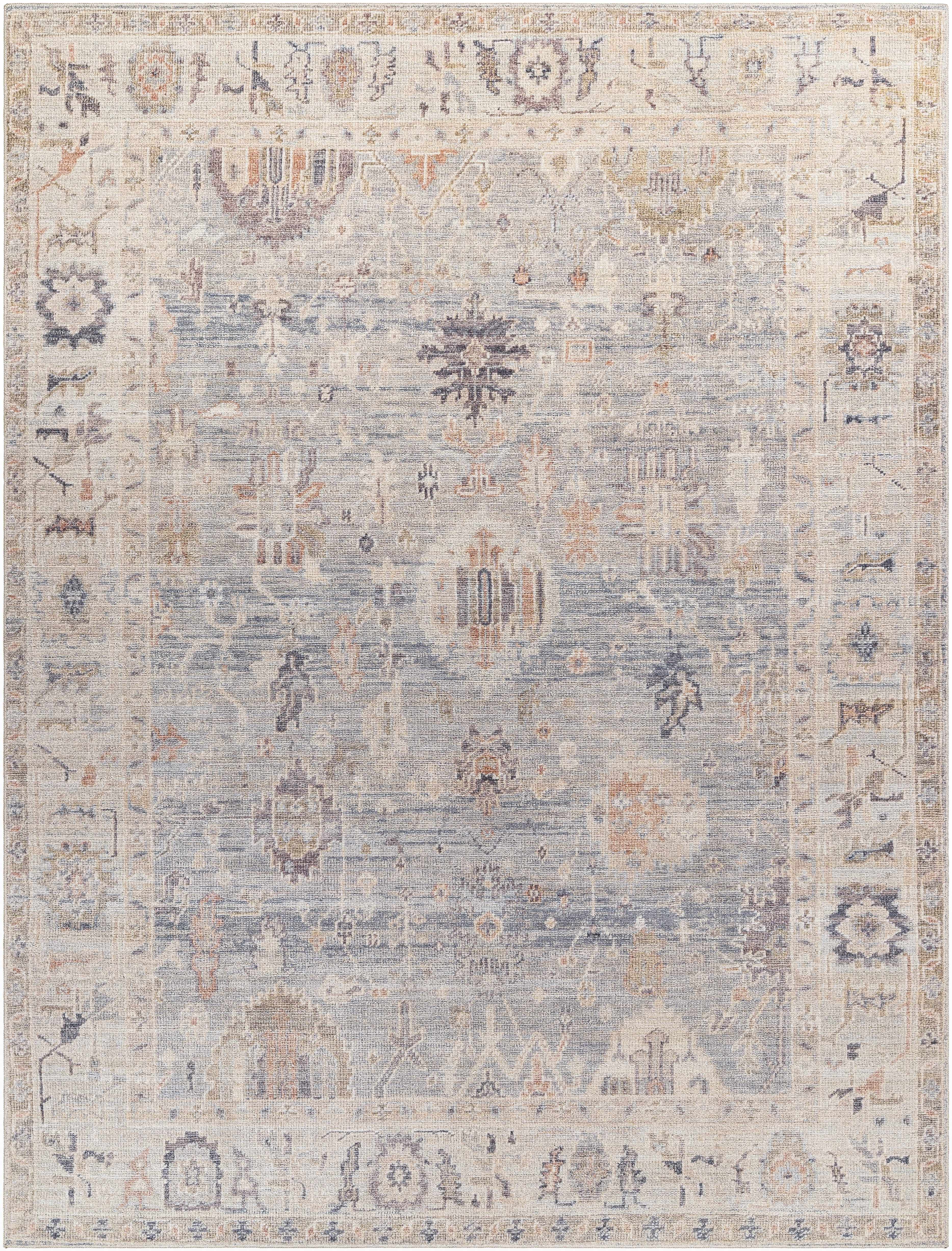 Marlene Damask Cream &amp; Blue Area Rug - Becki Owens x Livabliss
