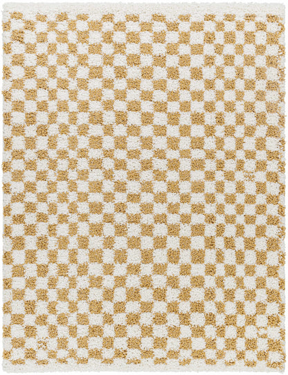Kieu Mustard &amp; Ivory Checkered Area Rug