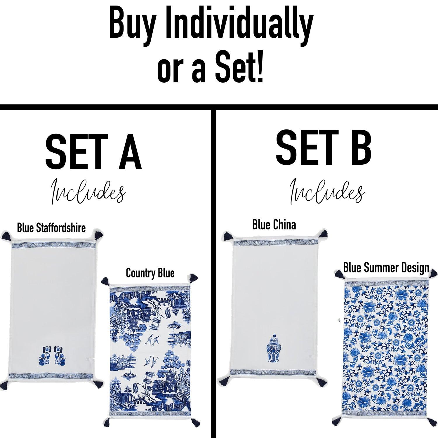 Blue Chinoiserie Tea Towels