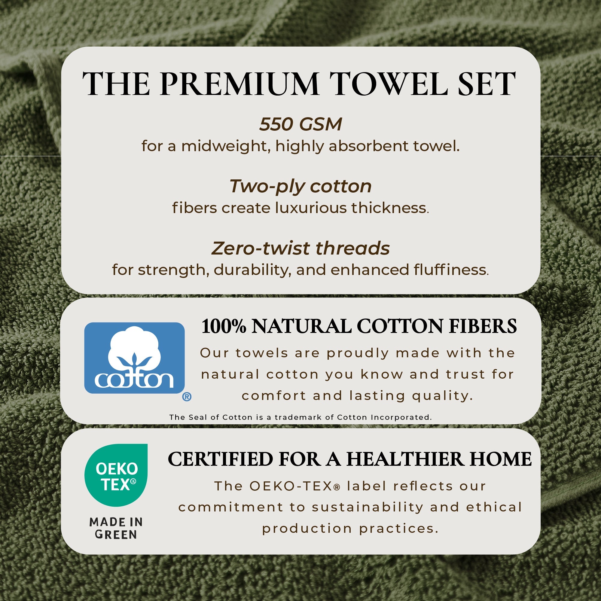 Cotton Textured Bath Towel Set - Acacia Collection