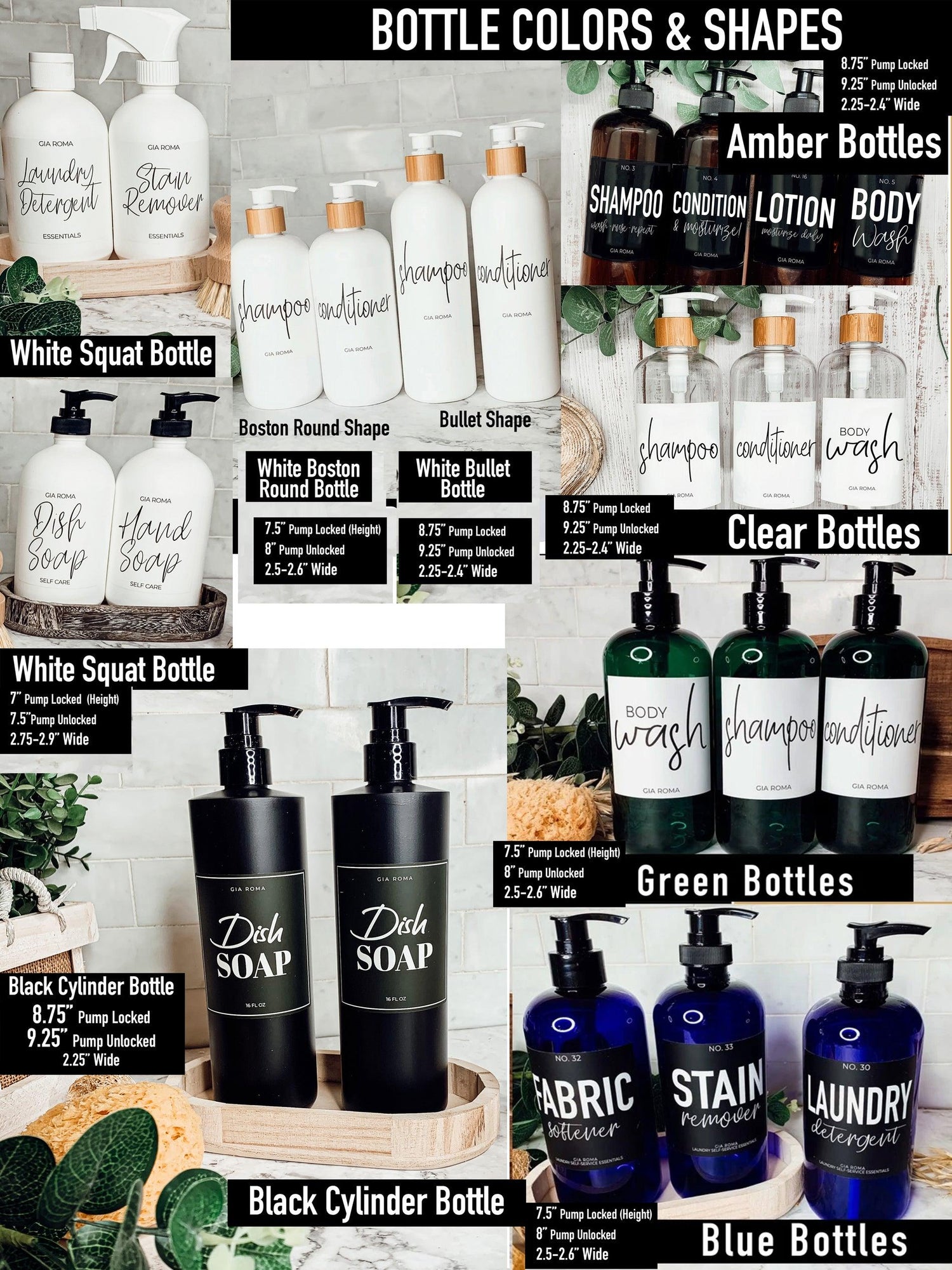 16oz Plastic Cleaning Bottles with Customized Labels