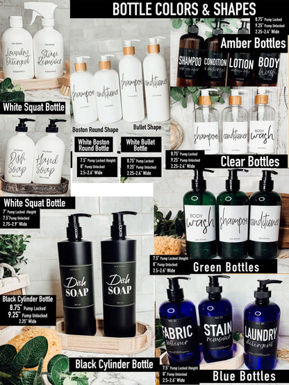 16oz Plastic Cleaning Bottles with Customized Labels