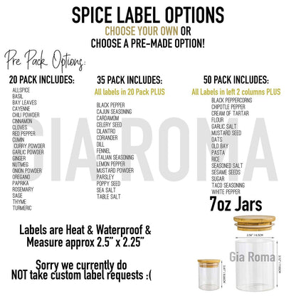 Custom Spice Jars