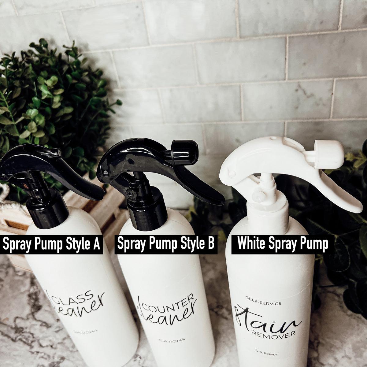 16oz Plastic Cleaning Bottles with Customized Labels