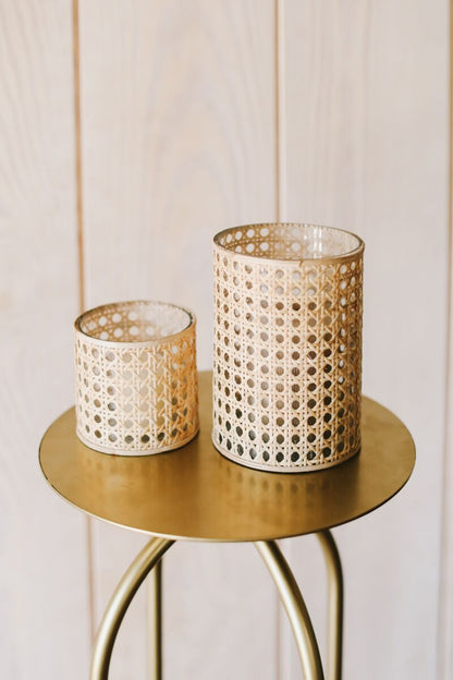 Oliver Cane Votive Candle Holders