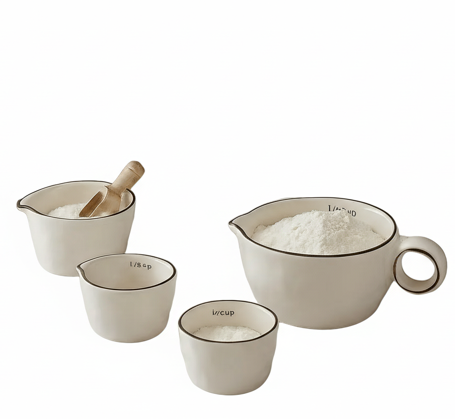 Stoneware Measuring Cups – Set of 4, Neutral Glaze