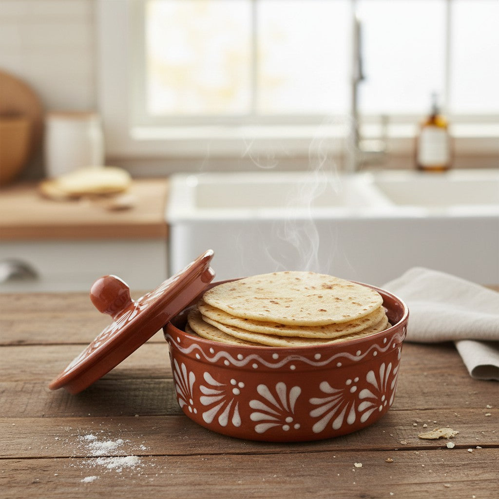Talavera Tortilla Warmer | Glazed Terracotta