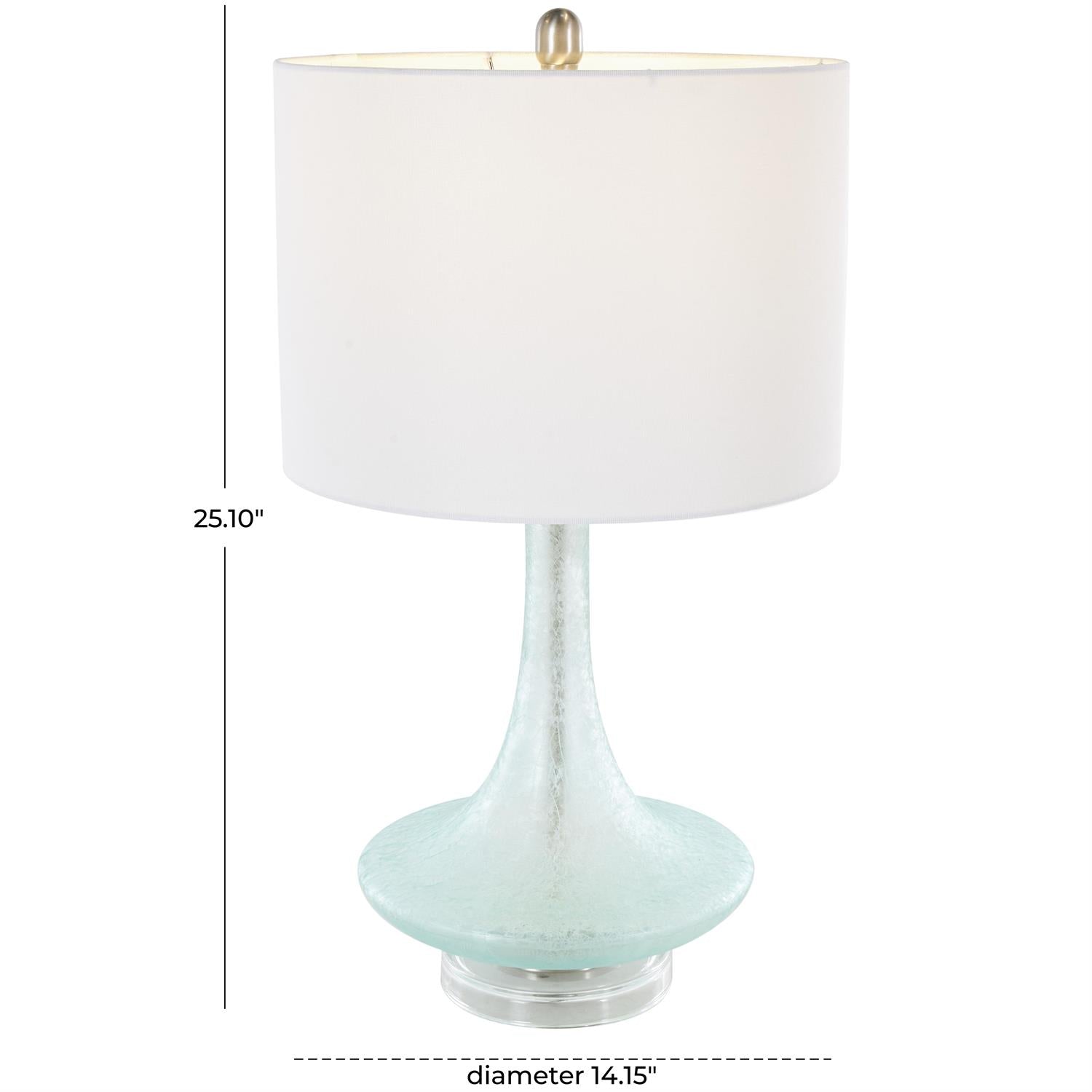 Teal Glass Table Lamp