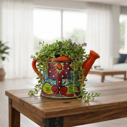 Talavera Watering Can Planter | Hand-Painted Mexican Pottery