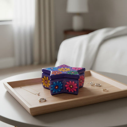 Guerrero Star Jewelry Box | Mexican Ceramic Art