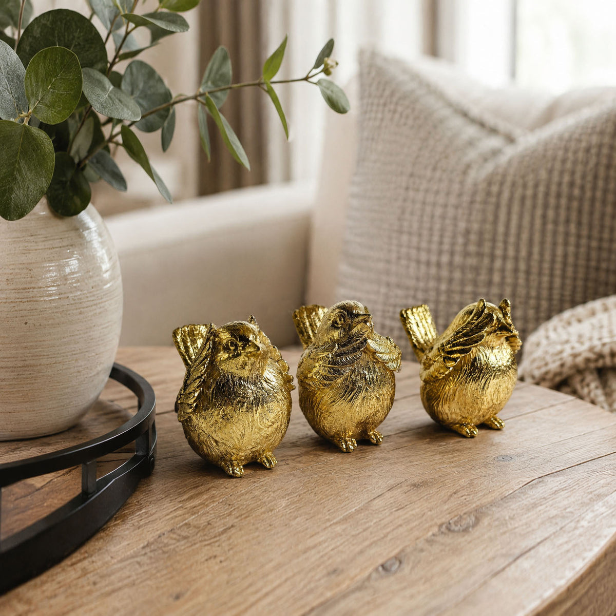 3 Wise Birds Figurines