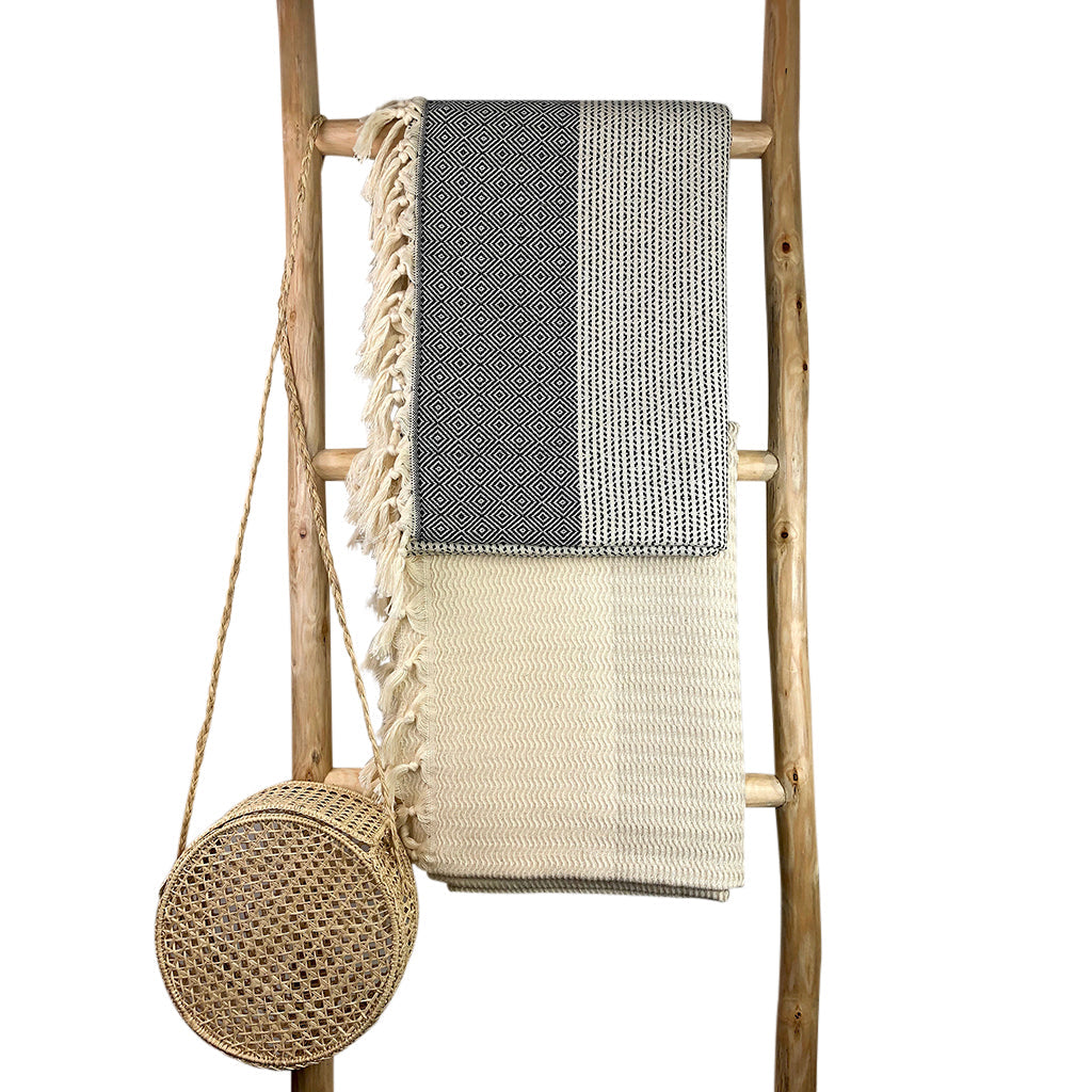 Diamond Stripe Turkish Throw - 4 Colors