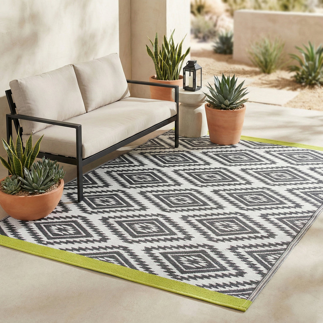 (SALE) Valencia - Gray Reversible Outdoor Rug
