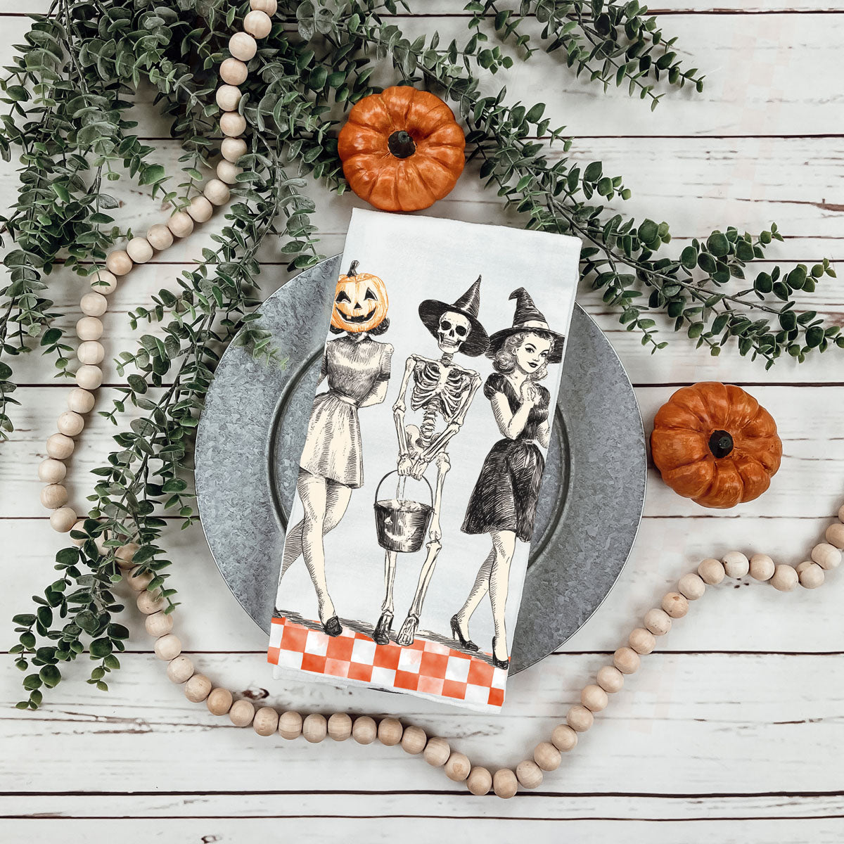Vintage Trio Halloween Kitchen Towel