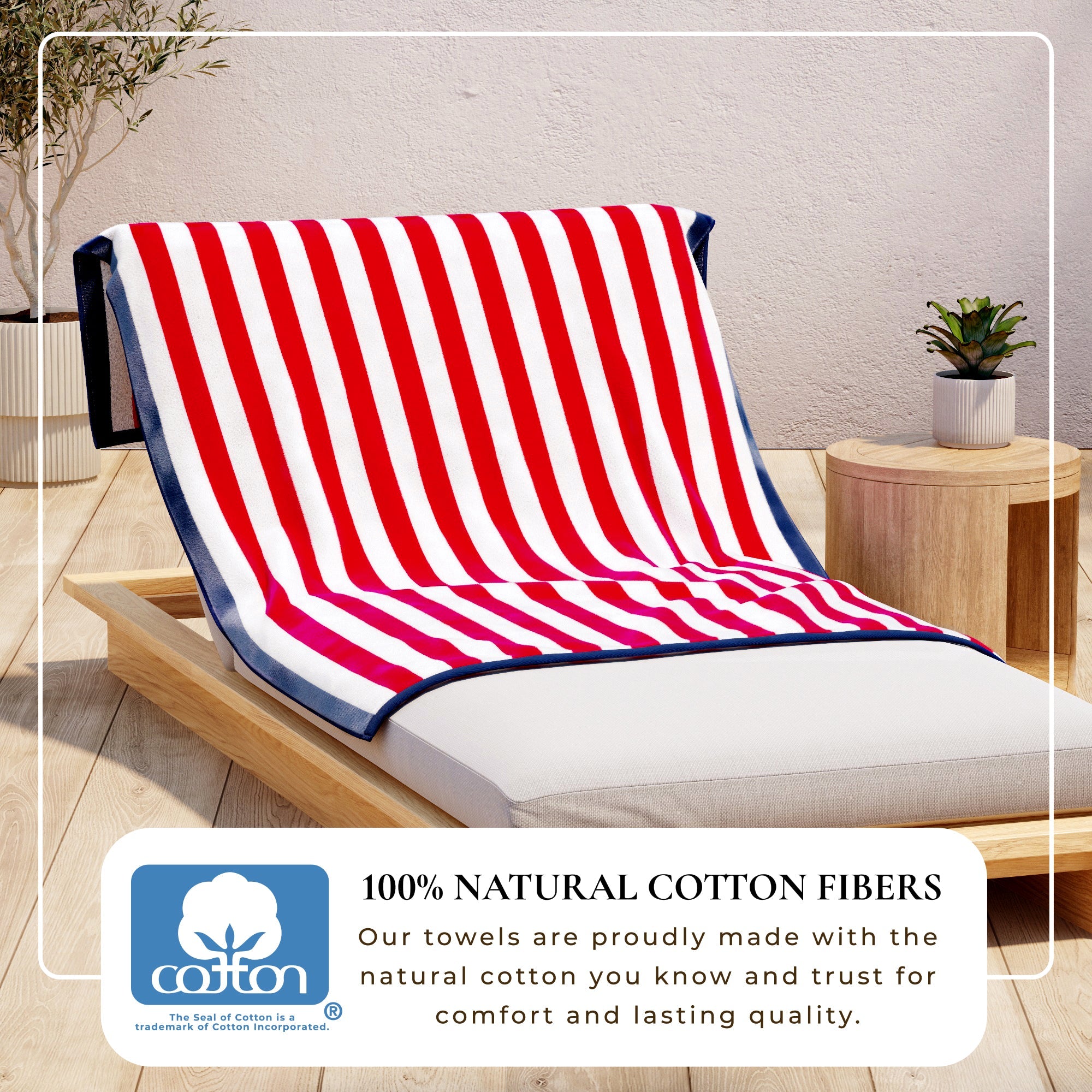 Oversized Striped Border Cabana Beach Towel - Santa Cruz
