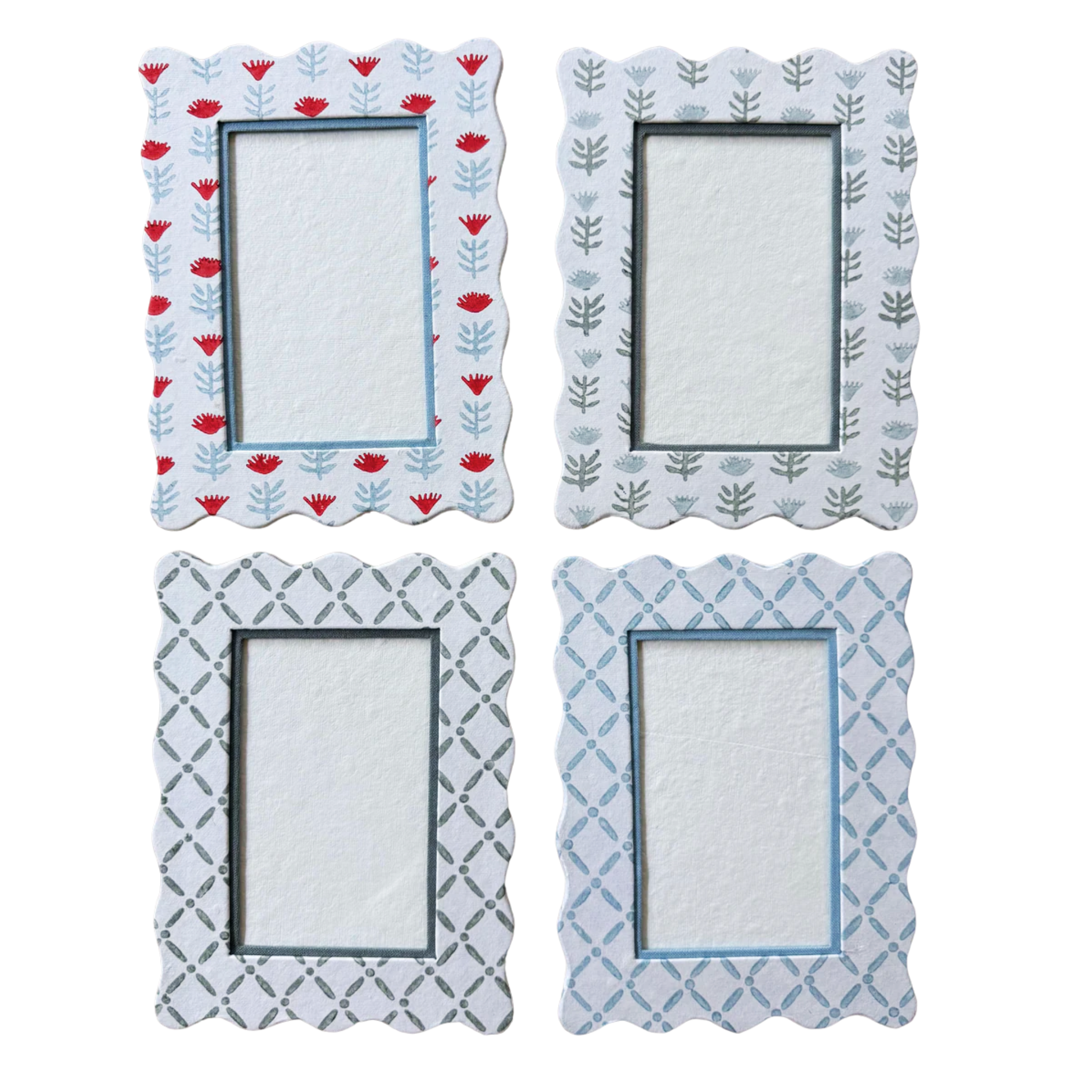 Block Printed Frame - Croix Green - 4x6