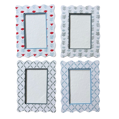 Block Printed Frame - Croix Green - 4x6
