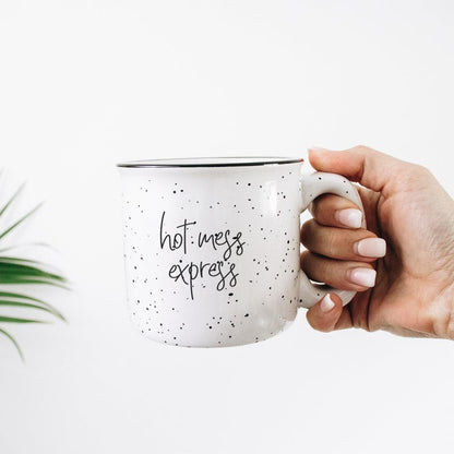 Hot Mess Express Black Rim Campfire Mug