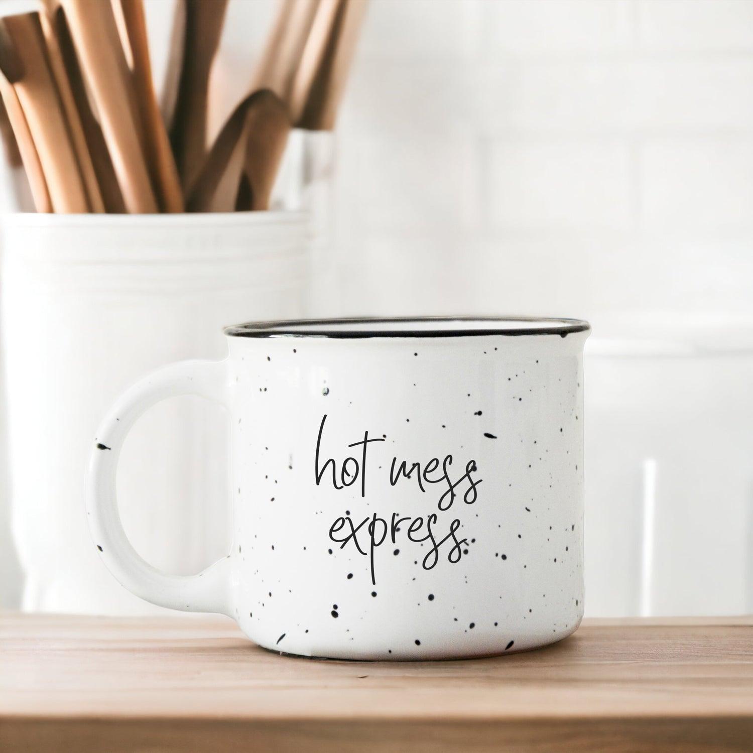 Hot Mess Express Black Rim Campfire Mug