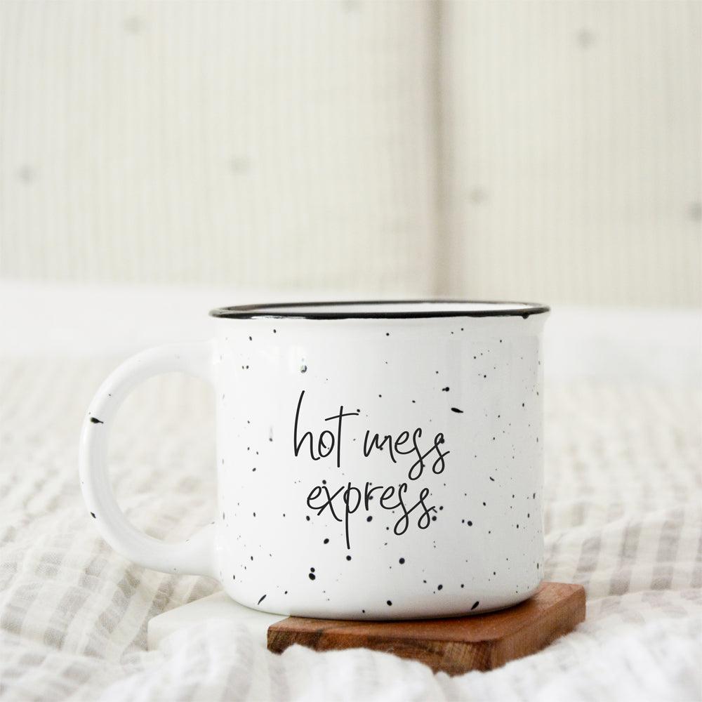 Hot Mess Express Black Rim Campfire Mug