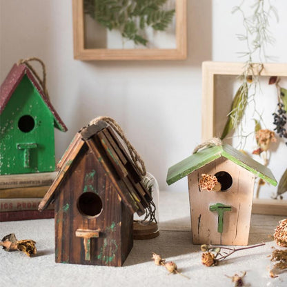 Wood Craft Bird House Ornaments