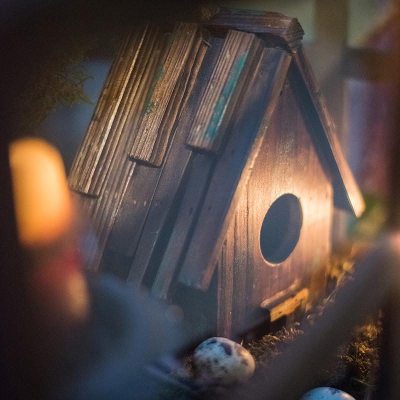 Wood Craft Bird House Ornaments