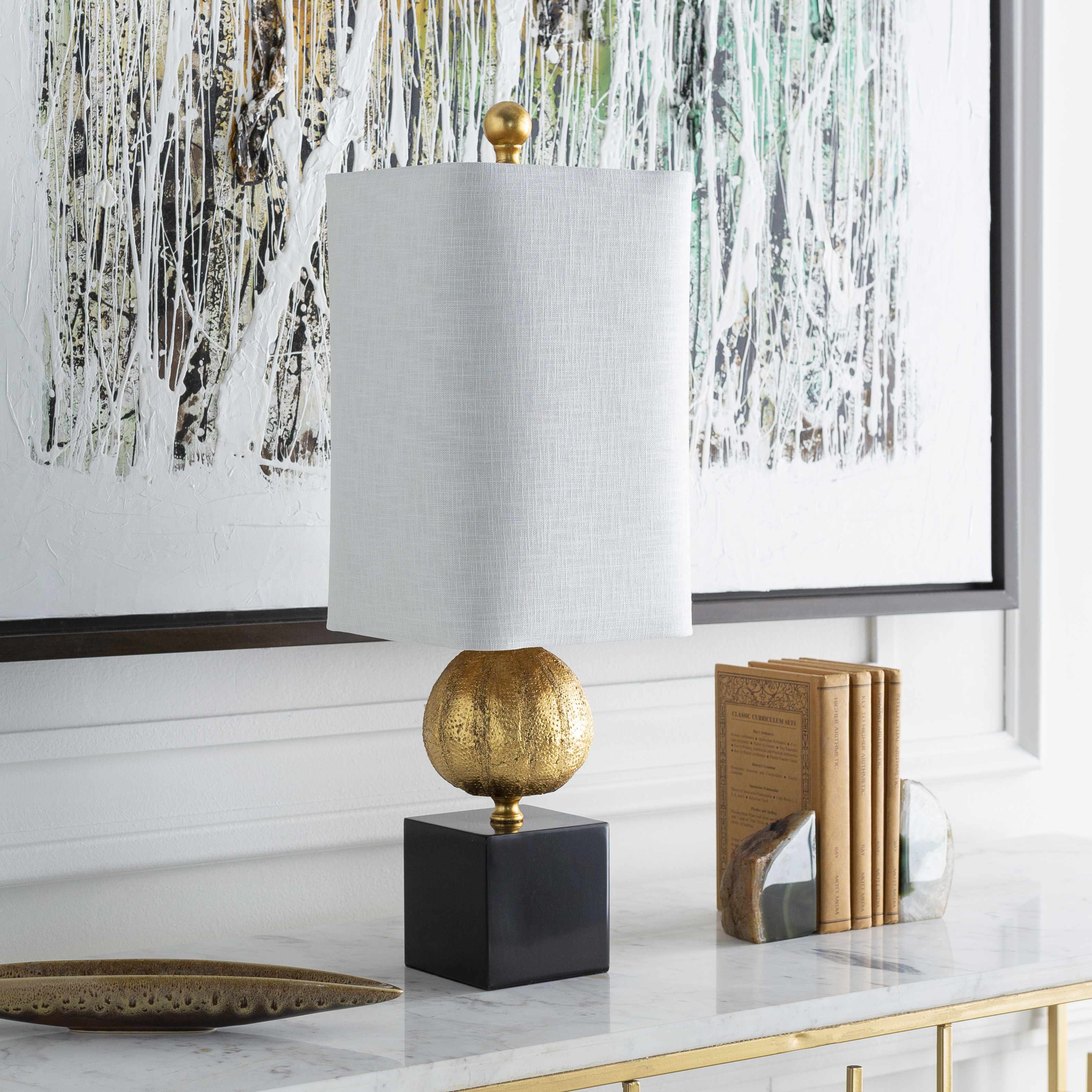 Watsonville Gold &amp; Blac Resin Table Lamp