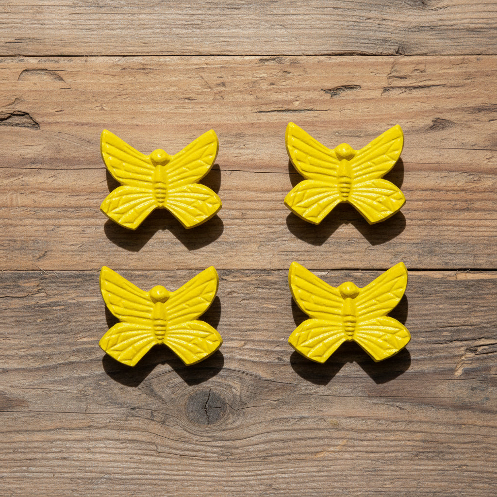 Yellow Butterfly Napkin Rings - Set of 4