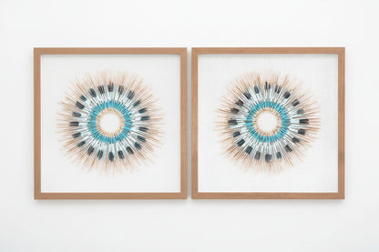 Yenice Natural Wood Geometric Wall Art Set Of Two