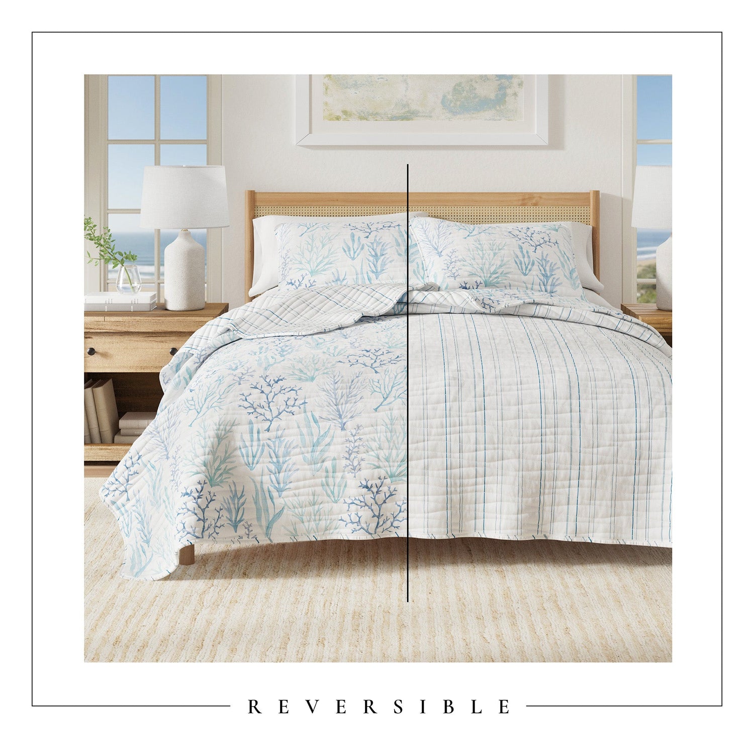 Blue Coral Quilt - Amelia Island