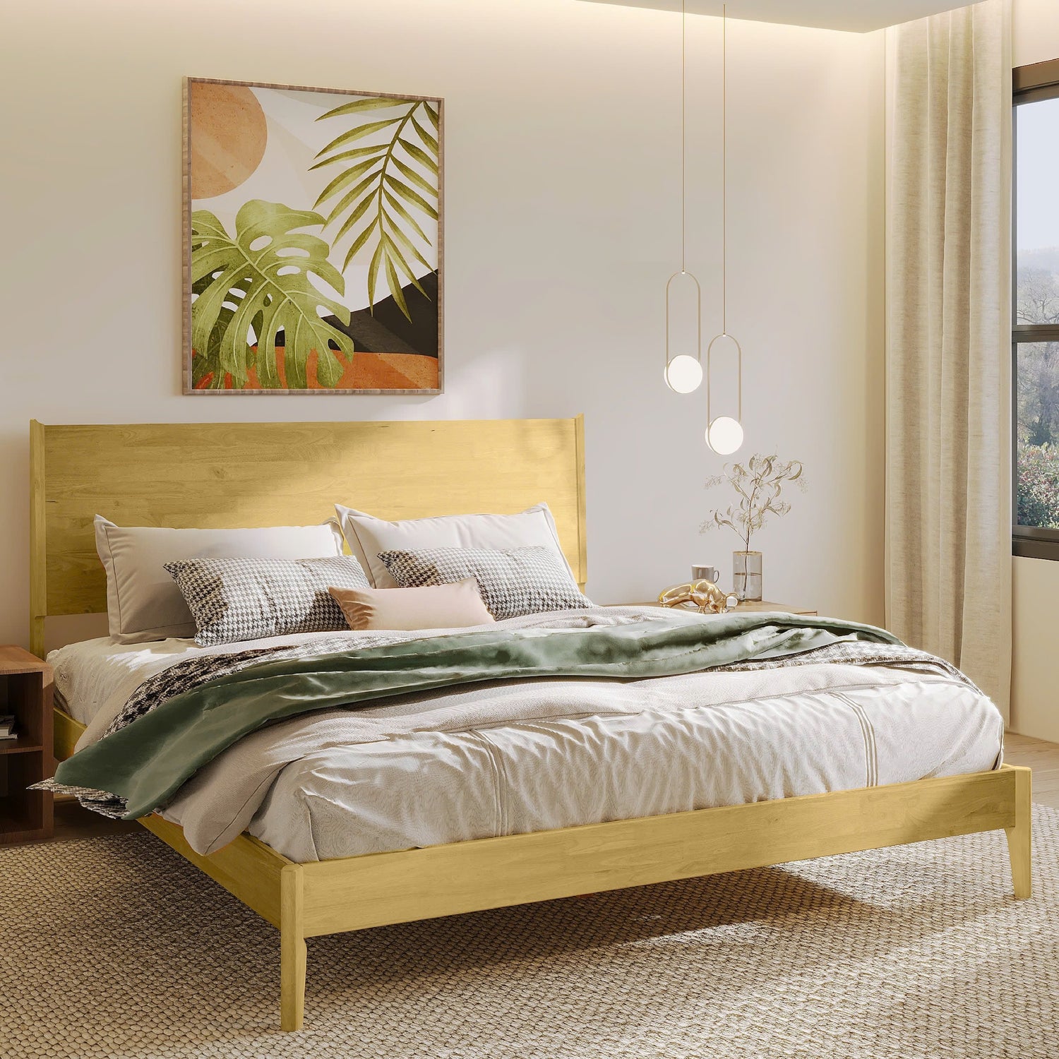 Acacia Haven Deluxe Wood Platform Bed Frame for Ultimate Comfort and Style