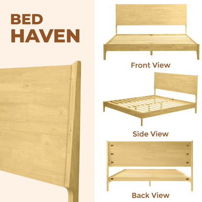 Acacia Haven Deluxe Wood Platform Bed Frame for Ultimate Comfort and Style